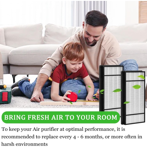 4 HEPA Replacement Filter H and 8 Carbon Pre Filter B Compatible with Honeywell Air Purifiers HRF-H1 HRF-H2, and with Honeywell HPA050, HPA060,