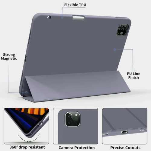 iPad Air 13 Inch M2 Case 2024 / iPad Pro 12.9 Inch Case 6th/5th/4th Generation with Pencil Holder, Slim Soft TPU Cover, Auto Sleep/Wake Protective