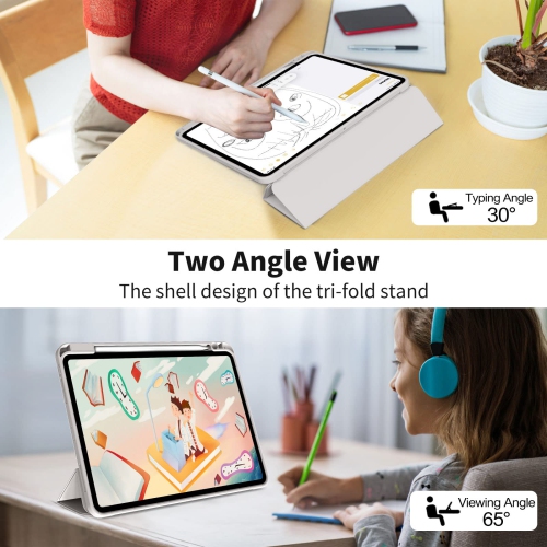 iPad Air 13 Inch M2 Case 2024 / iPad Pro 12.9 Inch Case 6th/5th/4th Generation with Pencil Holder, Slim Soft TPU Back Tablet Cover, Auto Sleep/Wake