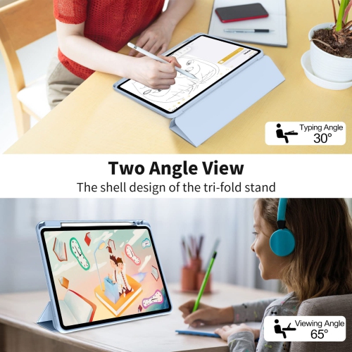 iPad – Étui M2 de 13 po 2024/iPad Pro de 12,9 po 6th/5th/4th génération avec porte-stylet, étui arrière mince en TPUR souple pour tablette, étui