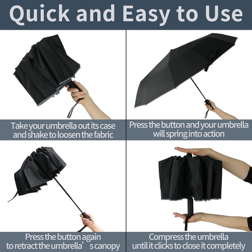 Parapluie automatique anti-UV Sun Rain 3 pliable compact et résistant au vent d'axGear