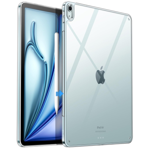 Image 1 of 6.. Clear Case for iPad Air 13-Inch M2, Anti-Yellowing Transparent Shockproof Slim Tablet Back Cover with Hard PC Back and Soft TPU Bumper