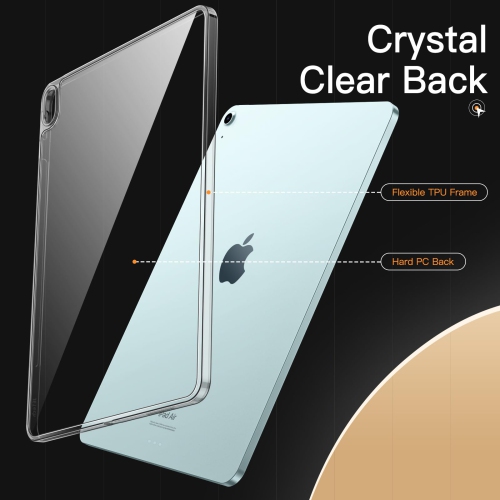 Étui transparent pour iPad Air de 13 po M2, étui arrière mince et résistant au jaunissement, dos en polycarbonate rigide et pare-chocs en TPUR souple