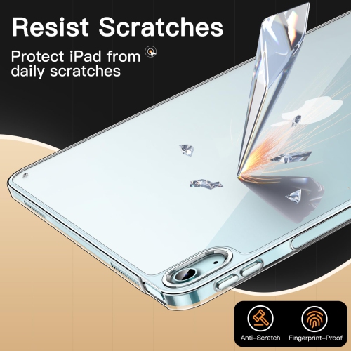 Étui transparent pour iPad Air de 13 po M2, étui arrière mince et résistant au jaunissement, dos en polycarbonate rigide et pare-chocs en TPUR souple