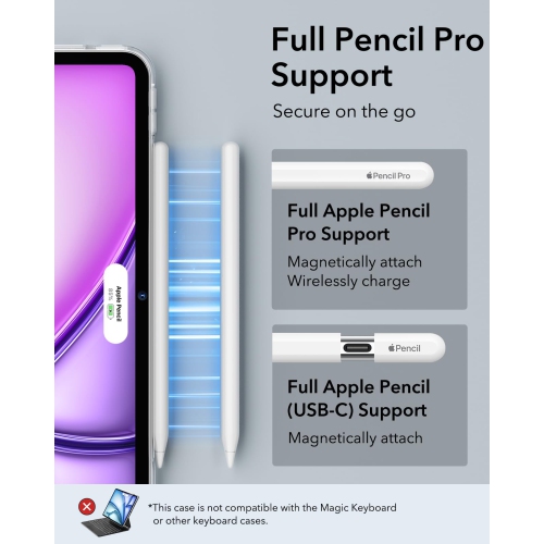 iPad Air 13 Inch Case, iPad Air 13 Case M2, Thin and Lightweight, Shock and Drop Protection, Yellowing Resistant, Hard Back, Supports Pencil Pro and