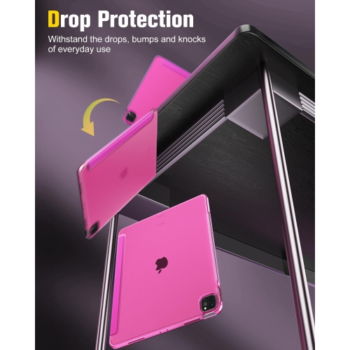 iPad Air 13 Inch Case 2024/ iPad Pro 12.9 Case, Slim Smart Shell Translucent Frosted Hard PC Back Cover, Support Touch ID & Pencil Pro/2nd/USB-C,