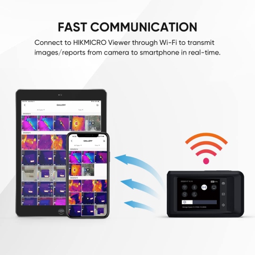 Remis à neuf - caméra d'imagerie thermique à résolution infrarouge 192 x 144 avec caméra visuelle 8&nbsp;Mpx, 25&nbsp;Hz, Wi-Fi, imageur thermique à