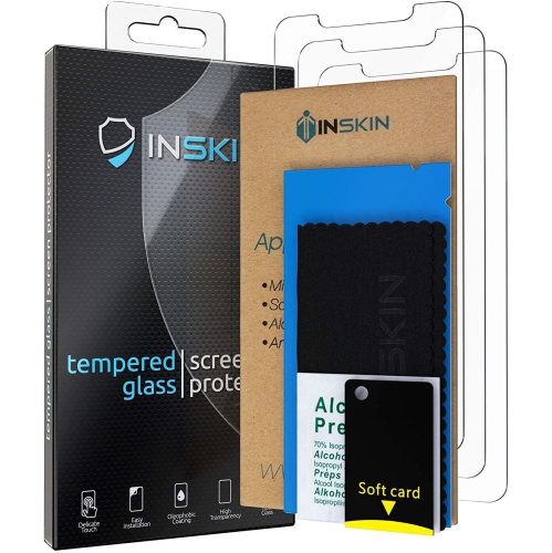 Inskin – Protecteur d’écran en verre trempé pour iPhone 11 Pro Max/XS Max 6,5&nbsp;po – Paquet de 3, Ultra HD, revêtement plasma antiempreintes