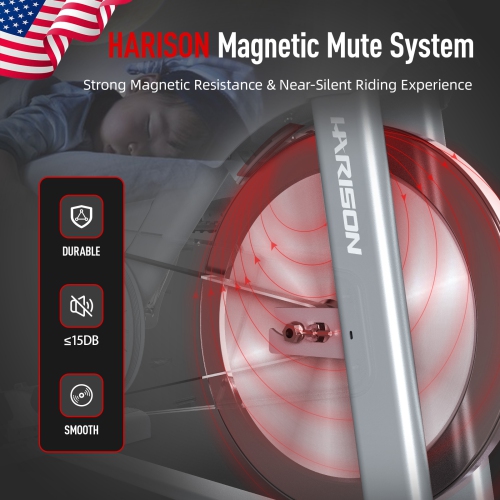 HARISON Magnetic Stationary Bikes for Home with Bluetooth, Exercise Bikes for Home with iPad Holder & Comfortable Seat Cushion, 350lbs Capacity