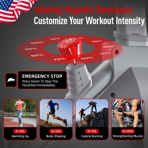 HARISON Magnetic Stationary Bikes for Home with Bluetooth, Exercise Bikes for Home with iPad Holder & Comfortable Seat Cushion, 350lbs Capacity