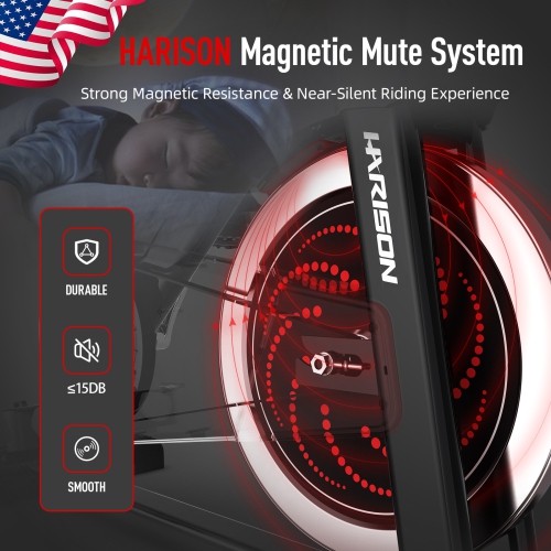 HARISON Magnetic Exercise Bike with Bluetooth, Stationary Bikes for Home Gym with iPad Holder, 350lbs Capacity