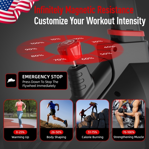 HARISON Magnetic Exercise Bike with Bluetooth, Stationary Bikes for Home Gym with iPad Holder, 350lbs Capacity