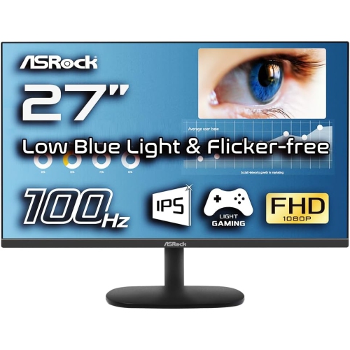 ASRock Monitor CL27FF 27" Flat IPS FHD 1920x1080 16:9 1ms/4ms 100Hz HDMI/VGA Retail