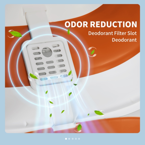 PawHut Foldable Large Cat Litter Box with Lid, Covered Kitten Litter Box w/ Automatic Cat Litter-Proof Sides, Deodorization, Easy to Clean, White and