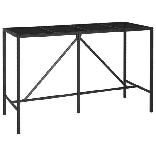 Ensemble de bar de jardin en poly rotin noir 9 pièces vidaXL