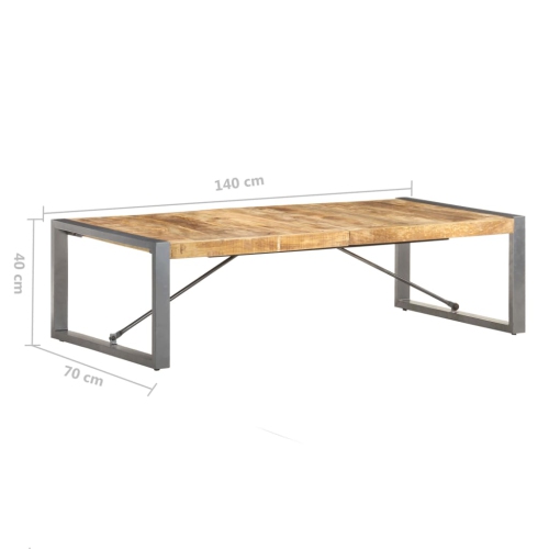 vidaXL Coffee Table 140x70x40 cm Rough Mango Wood