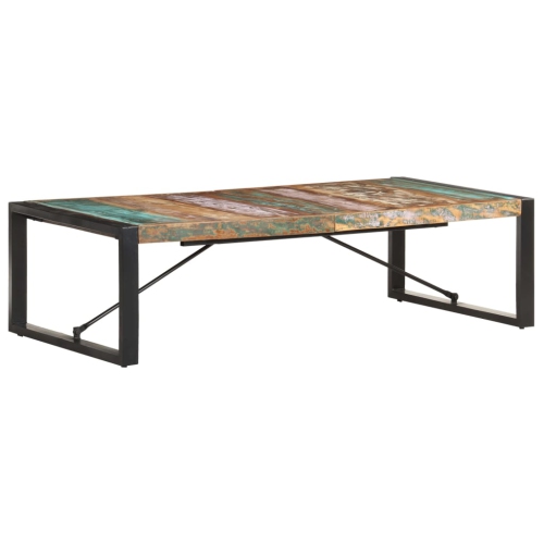 Image 1 de 10.. Table basse vidaXL en bois massif récupéré de 140x70x 40&nbsp;cm