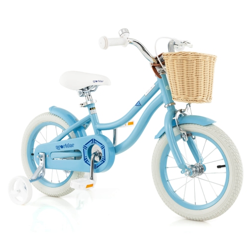 COSTWAY Prorider 14" Kid's Bike With Training Wheels Adjustable Handlebar Seat Handbrake