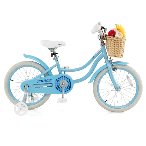 Costway 18" Kid's Bike with Training Wheels Adjustable Handlebar Seat Handbrake