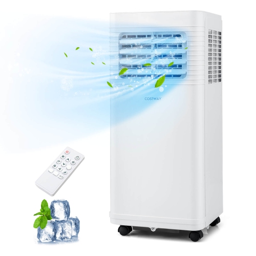 Costway Portable Air Conditioner 9000 BTU 3 in 1 AC Unit with Fan Dehumidifier Sleep Mode 6250 BTU(9000BTU ASHRAE)