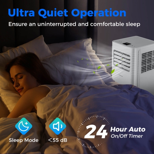 Costway Portable Air Conditioner 9000 BTU 3 in 1 AC Unit with Fan Dehumidifier Sleep Mode 6250 BTU(9000BTU ASHRAE)