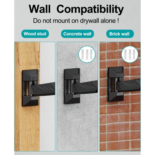 Dual Monitor Wall Mount for 2 Computer Screen up to 32 Inch, Gas Spring Double Monitor Arm Holds Up to 17.6lbs Each, Full Motion Adjustable Wall