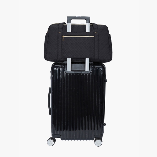 Bagsmart Weekender Overnight Bag Large carry on bag With Shoe Bag Black