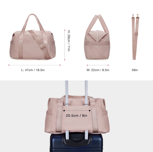 Bagsmart Travel Sport Duffle Bag Carry On Bag Pink