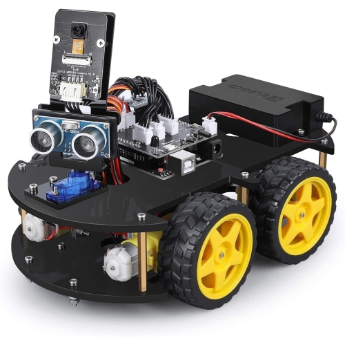 Smart Robot Car Kit V4 with UNO R3, Line Tracking Module, Ultrasonic Sensor, IR Remote Control, and more. Intelligent and Educational Arduino Robotic