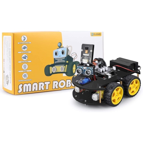 Smart Robot Car Kit V4 with UNO R3, Line Tracking Module, Ultrasonic Sensor, IR Remote Control, and more. Intelligent and Educational Arduino Robotic