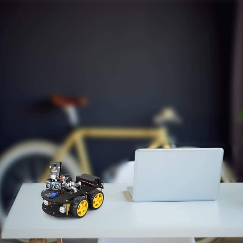 Smart Robot Car Kit V4 with UNO R3, Line Tracking Module, Ultrasonic Sensor, IR Remote Control, and more. Intelligent and Educational Arduino Robotic