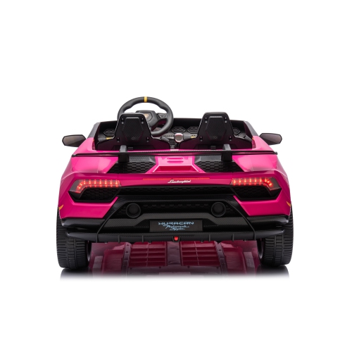 24V Lamborghini Huracan for 3-8yrs: LED, Bluetooth, FM, Leather, Remote, Fun Ride-On.