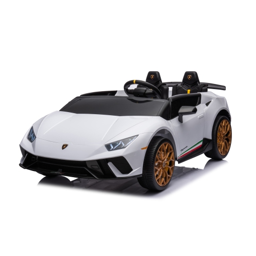 FREDDO  24V Lamborghini Huracan for 3-8Yrs: Led, Bluetooth, Fm, Leather, Remote, Fun Ride-On