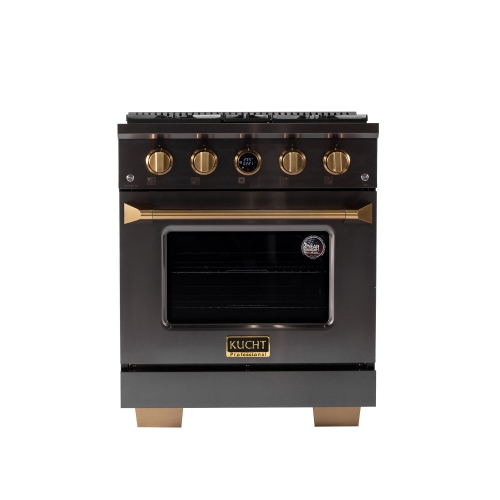 KUCHT Professional 30 po 4,2 pi3 avec Cuisinière biénergie à 4 brûleurs pour gaz naturel en pierre précieuse avec thermostat Kucht Horus