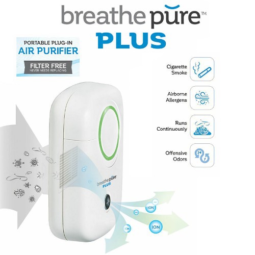 Breathe Pure Plus Portable Plug In Air Purifier with HEPA Filter Ionic Technology Best Buy Canada