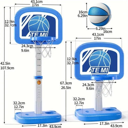 Swimming Pool Basketball Hoop, Pool Toys With 4 Balls And Pump, Adjustable Height Poolside Hoops For Water Basketball Game[Random Accessory Colors]