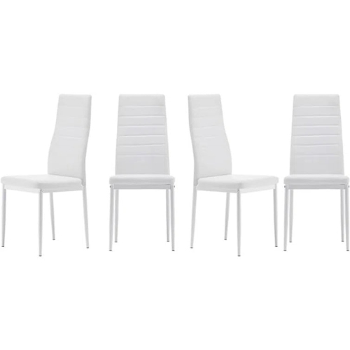 LIVINVELURIS  Upholstery Faux Leather Modern Dining Room Chairs Set Of 4 - In White