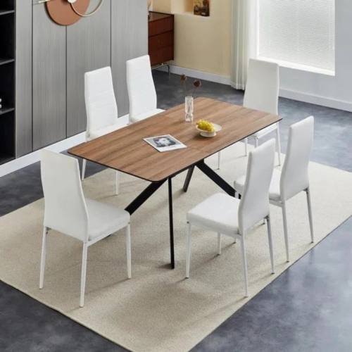 LivinVeluris Upholstery Faux Leather Modern Dining Room Chairs Set of 4 - White