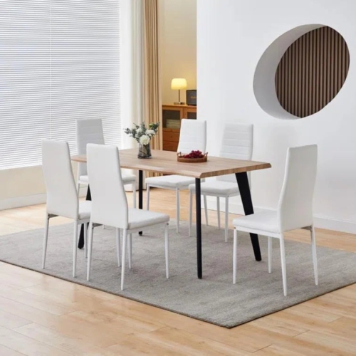 LivinVeluris Upholstery Faux Leather Modern Dining Room Chairs Set of 4 - White