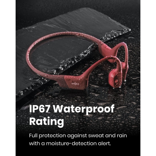 Boîte ouverte - Écouteurs ouverts à conduction osseuse OpenRun de Shokz - Rouge