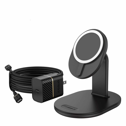 OtterBox Wireless Charger Stand for MagSafe 7.5W | Black/Glow Radiant