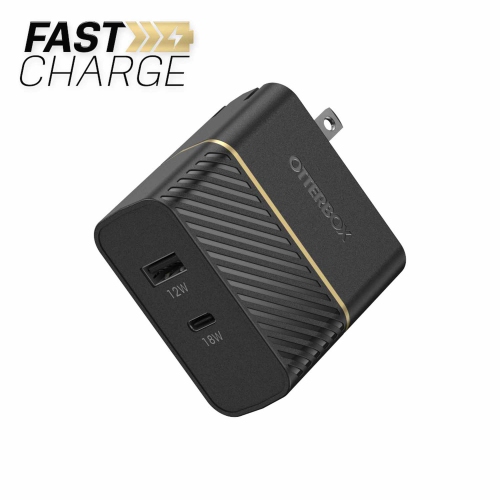 OtterBox Dual Fast Charge PD Wall Charger USB-C 30W Black