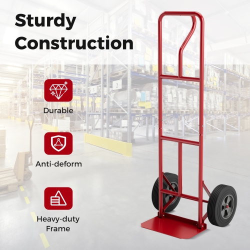 Costway Heavy Duty Hand Truck 660lbs Capacity Trolley Cart with Foldable Nose Plate