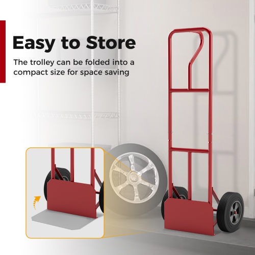 Costway Heavy Duty Hand Truck 660lbs Capacity Trolley Cart with Foldable Nose Plate