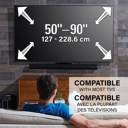 Support extensible pour barre de son de Sanus pour barre de son Arc de Sonos - Noir