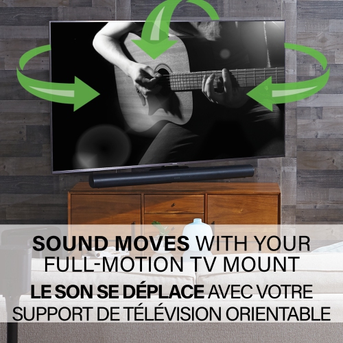 Support extensible pour barre de son de Sanus pour barre de son Arc de Sonos - Noir