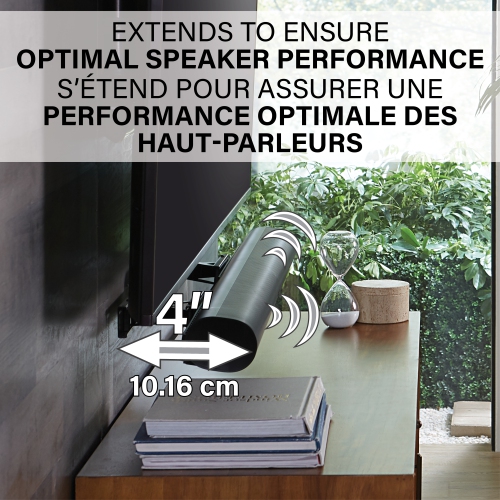 Support extensible pour barre de son de Sanus pour barre de son Arc de Sonos - Noir