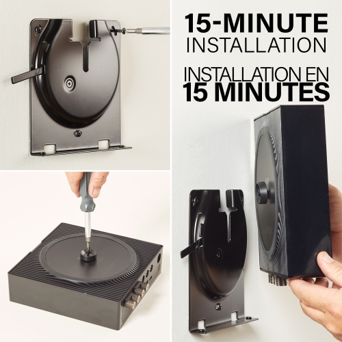 Support mural mince de Sanus pour amplificateur de Sonos - Noir