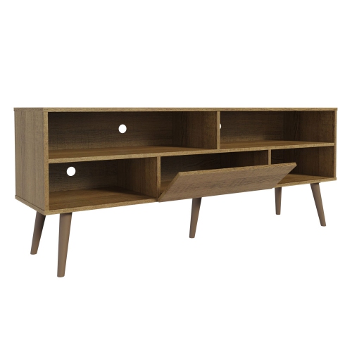 Meuble téléviseur moderne Madesa avec 1 portes et 4 tablettes avec SYSTÈME D'ORGANISATION des câbles pour 55 et 65&nbsp;po, meuble en bois pour