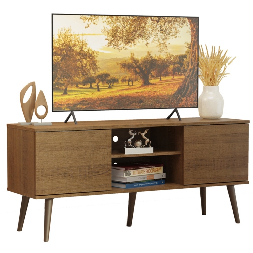 Image 1 of 7.. Madesa TV Stand Console with 2 Doors and 2 Shelves with Cable Management for 50, 55 Inch Media Storage Entertainment Center Wooden Television Cabinet